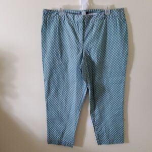 Roz & Ali Teal Geometric Chinos Woman Size 22